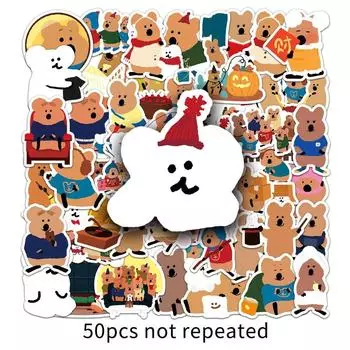 50 шт. ПВХ хурма медведь граффити наклейки медведь мультфильм наклейка ноутбук гитара багаж телефон 50pcs
