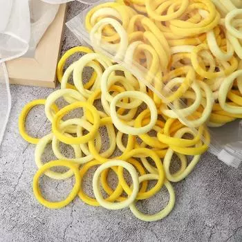 50 шт. Разноцветные базовые резинки для волос 4 см для девочек, женщин, классические однотонные повязки на голову, эластичные головные уборы, аксессуары для волос, резинки для волос, подарок 50PCS