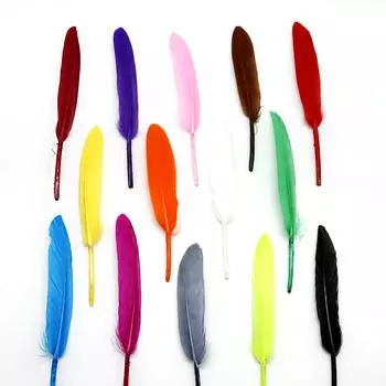 50 шт., разноцветные красивые гусиные перья, гусиное перо для декора дома, вечеринки и изготовления ювелирных изделий своими руками белый