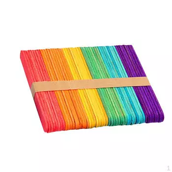 50 шт. разноцветные плоские деревянные поделки для мороженого ручной работы для детей, детское моделирование