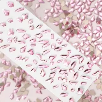 50 шт. рекомендуемых розовых плоских бриллиантовых украшений для ногтей, смешанных стеклянных украшений для ногтей особой формы с бриллиантами, аксессуары для самостоятельного изготовления