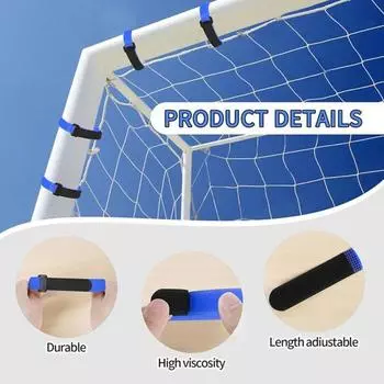 50 шт. ремни для крепления сетки для футбольных ворот с застежкой-лентой, многоразовые, компактные, портативные, простые в установке ремни для сетки для ворот чёрный/белый