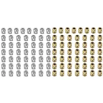 50 шт. Ретро бусины для волос в форме бороды, бусины для плетения волос, аксессуары из сплава Silver