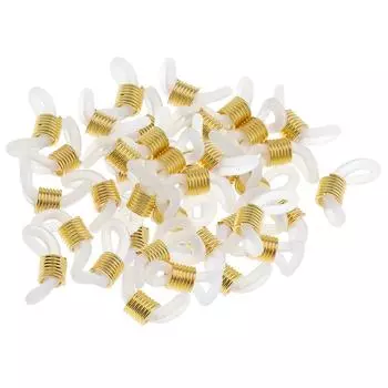 50 шт., резиновые металлические концы, соединители, фиксаторы, держатель для цепочки для очков as described золотой