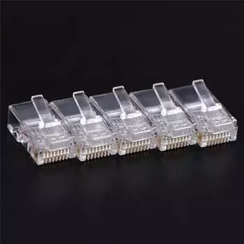 50 шт. RJ45 CAT5 Crystal Network Модульный разъем 8P8C для компьютеров
