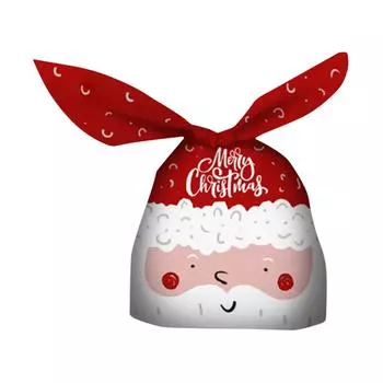 50 шт. Рождественские конфетные пакеты с ушками кролика, пластиковые картонные подарочные пакеты со снеговиком Санта-Клауса для 2022 года, упаковочные материалы для печенья Noel C