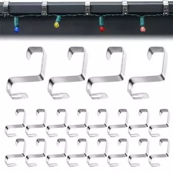 50 шт. рождественские крючки для водосточных желобов, устойчивые к коррозии, стойкие к атмосферным воздействиям, наружные световые зажимы