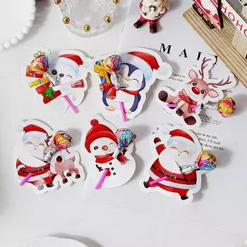 50 шт. рождественские леденцы бумажные открытки мультфильм снеговик Санта-Клаус держатель леденцов рождественские подарки своими руками украшение для рождественской вечеринки открытка A1