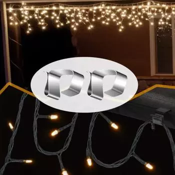 50 шт. рождественские огни крючки для желобов праздничные огни крючки для крыши нержавеющие простые в установке светодиодные клипсы рождественские огни подвески для желобов 50pcs