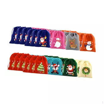 50 шт. рождественские подарочные пакеты-мешки многоцелевые аксессуары для упаковки сувениров на вечеринку с 9x12cm