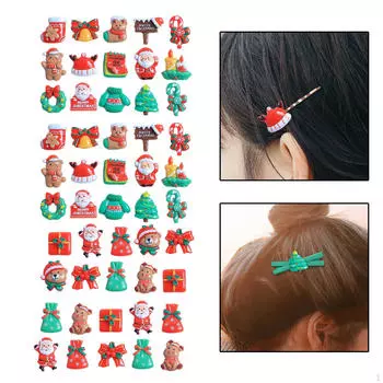 50 шт. Рождественские украшения с плоской основой, подвески из смолы для поделок, миниатюрные украшения