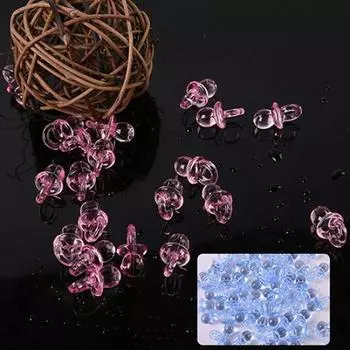 50 шт. розовые мини-пустышки для маленьких девочек и мальчиков, соски для душа, украшения торта для вечеринки синий