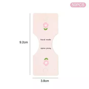 50 шт. розовый цветок складная упаковка картонные карточки для демонстрации для ожерелья ручной работы браслет головной убор повязка на голову розничная продажа подвесные этикетки 2