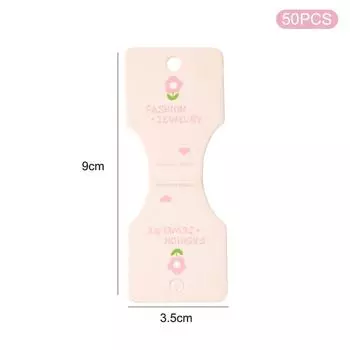 50 шт. розовый цветок складная упаковка картонные карточки для демонстрации для ожерелья ручной работы браслет головной убор повязка на голову розничная продажа подвесные этикетки 1