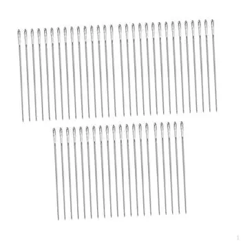 50 шт. ручные швейные иглы с большими ушками для взрослых портниха острые для пряжи Straight 6.1cmx2mm