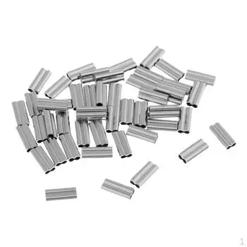 50 шт., рыболовные двуствольные обжимные рукава, аксессуары для карпа — модель 1