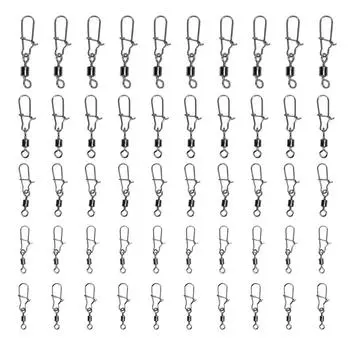 50 шт. рыболовные карабины из нержавеющей стали с черным покрытием, устойчивым к ржавчине, высокоскоростной подшипник для рыбалки L