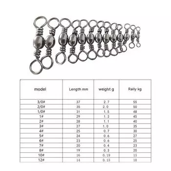 50 шт. рыболовные вертлюги, цельные кольца, соединительные вертлюги для лески, высокоуглеродистая сталь, рыболовные снасти, инструменты, аксессуары для рыболовных снастей