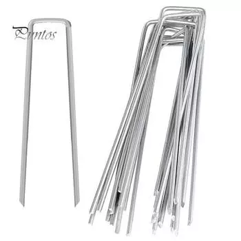 50 шт. садовых колышков из оцинкованной стали U-образные ландшафтные колышки, устойчивые к ржавчине, многоразовые наземные колышки для защиты газона от сорняков 50pcs