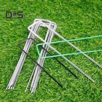 50 шт. садовых колышков из оцинкованной стали U-образные ландшафтные колышки, устойчивые к ржавчине, многоразовые наземные колышки для защиты газона от сорняков 50pcs