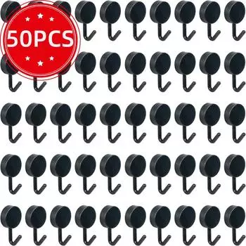 50 шт. самоклеящиеся настенные крючки прочные без сверления для сумок для ванной комнаты, дверей, кухонных полотенец, крючки для домашнего хранения, аксессуары 50pcs белый