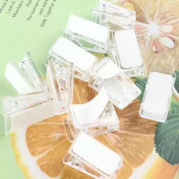 50 шт. самоклеящиеся настенные зажимы, прозрачные, не легко деформируемые, компактные размеры, широко используемые мини-скрепки для документов прозрачный