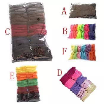 50 шт. самые низкие эластичные завязки для волос для девочек, браслет из веревки с хвостиком