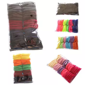 50 шт. самые низкие эластичные завязки для волос для девочек, браслет из веревки с хвостиком чёрный