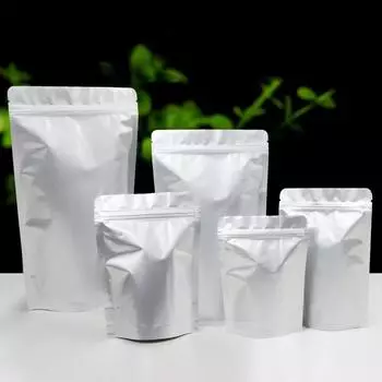 50 шт. Серебристая сумка из алюминиевой фольги, сумка с застежкой-молнией, упаковка для пищевых продуктов, влагонепроницаемые пакеты, алюминиевый слой, более безопасные пакеты с застежкой-молнией 9x13x3cm