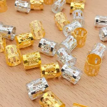 50 шт. Серебряные дреды бусины очаровательные косички для волос африканские кольца для волос для женщин и девочек серебряный