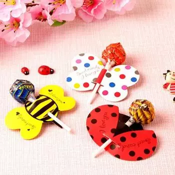 50 шт. серия насекомых леденец упаковка карты вешалка для насекомых декоративная открытка 50pcs