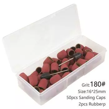 50 шт., шлифовальные колпачки для дизайна ногтей с коробкой для хранения, насадки для песка для ногтей, педикюрные насадки для ухода за ногами, удаление омертвевшей кожи с кутикулой
