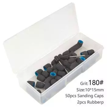50 шт., шлифовальные колпачки для дизайна ногтей с коробкой для хранения, насадки для песка для ногтей, педикюрные насадки для ухода за ногами, удаление омертвевшей кожи с кутикулой