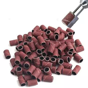 50 шт., шлифовальные ленты для электрического маникюрного станка, зернистость 180/120/80, сверла для ногтей, шлифовальные насадки, пилочки, инструмент для педикюра коричневый