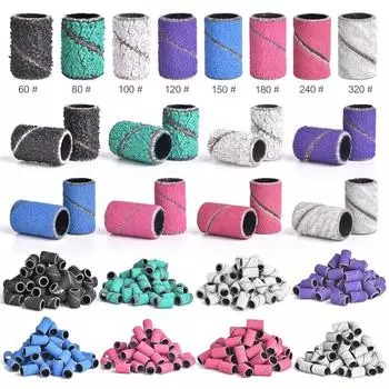 50 шт., шлифовальные ленты для сверл для ногтей, набор лент для сверл для ногтей, инструменты для удаления геля и педикюра 80 Grit зелёный