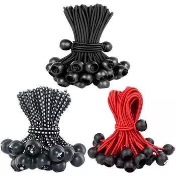 50 шт. шнуров для крепления мячей с эластичной нитью, багажные ремни, стяжки для палаток, грузовые стяжные шнуры, аксессуары для кемпинговых палаток 50pcs разноцветный