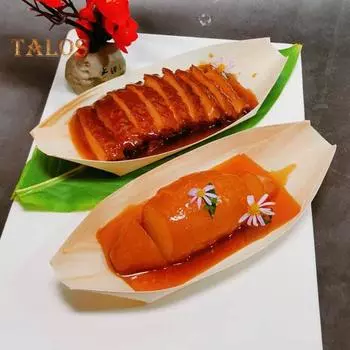 50 шт., штабелируемый многоцелевой, легкий, практичный, одноразовый бумажный кораблик, поднос для тарелки для суши, ресторанные принадлежности S