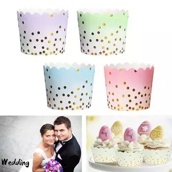 50 шт., штампованные негабаритные формы для кексов, формы для кексов для выпечки, милые одноразовые чашки для торта «сделай сам», подходят для свадьбы, дня рождения, домашней вечеринки 50pcs розовый