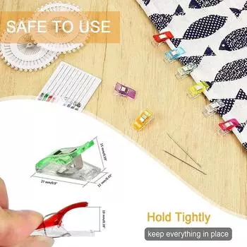 50 шт. швейных зажимов, цветные зажимы, многоцелевые пластиковые зажимы для рукоделия, вязания крючком, безопасности, зажимы для одежды, цветные зажимы для бумаги