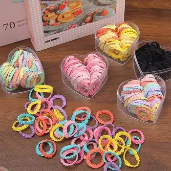 50 шт. симпатичная прочная повязка на голову, кольцо для волос, веревка для девочек, детские милые резинки, аксессуары для волос