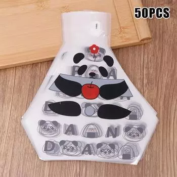 50 шт., симпатичный мультяшный треугольный пакет для упаковки рисовых шариков, сумка для суши с водорослями, аксессуары для суши-бенто, сумка для суши с рисовыми шариками из водорослей panda