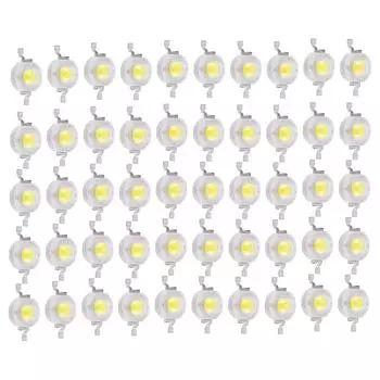 50 шт. SMD 1 Вт светодиодные лампы шарики чип для домашнего прожектора прожектор высокой мощности холодный белый