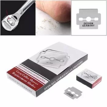 50 шт., сменные лезвия из серебряной углеродистой стали для удаления жесткой кожи, пилочка для ног, уход за ногами, педикюрный аппарат 50pcs