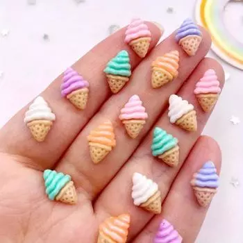 50 шт. смешанная смола Kawaii мини красочные мороженое с плоской задней частью стразы фигурки дизайн ногтей DIY аксессуары для скрапбукинга товары для рукоделия