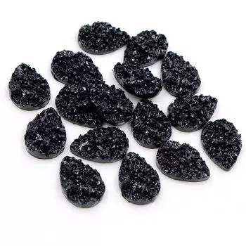 50 шт. смолы 10*14 мм блестящие каплевидные стразы с плоской основой украшения DIY свадебные аппликации ремесло D55*2 L чёрный