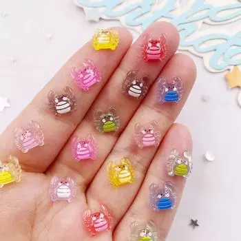 50 шт. смолы 9 мм Kawaii красочные 3D мини-крабы плоские стразы скрапбукинг DIY свадебный нейл-арт декор ювелирные изделия аксессуары ремесла