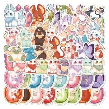 50 шт. Солнцезащитные канцелярские наклейки Фантазийное существо Нежный скейтборд Бутылка с водой Граффити