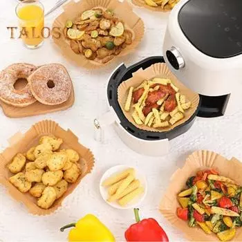 50 шт., специальная бумага для прямоугольных фритюрниц, устойчивые к высоким температурам вкладыши для дома, кемпинга, легко чистятся, экономят время, специальная бумага для фритюрницы для выпечки M