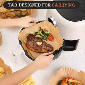 50 шт., специальная бумага для прямоугольной фритюрницы, устойчивые к высоким температурам вкладыши для дома, кемпинга, легко моется, экономит время, специальная бумага для фритюрницы для выпечки M