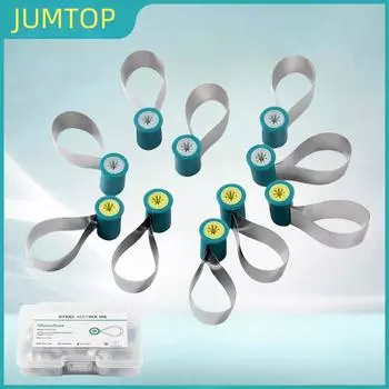 50 шт. Стоматологические матричные ленты, стальные матричные двухсторонние контурные анатомические матричные ленты для стоматологии 0.03mm 50pcs серебряный/зелёный